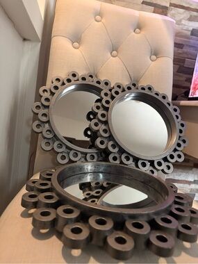 Element Decorative Wall Mirror Set (3) in Dark Gray - Used